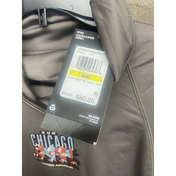 Under Armour Womens Run Chicago Fitted Long Sleeve Pullover SZ M New Grey - Picture 3 of 5